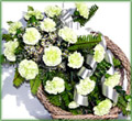 16 White Carnation Bouquet with greens